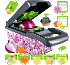 16-in-1 Multifunctional Vegetable Cutter & Slicer – Kitchen Tool with Interchangeable Blades