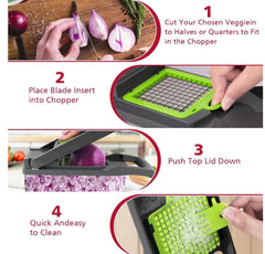 16-in-1 Multifunctional Vegetable Cutter & Slicer – Kitchen Tool with Interchangeable Blades