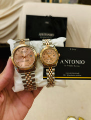 Two Hearts, One Time – Elegant Gold & Silver Couple Watches